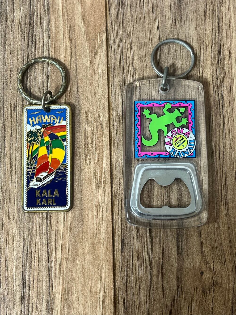Vintage ‘87 Hawaii Keychain Lot Crestline Kala Kari Sailboat Aloha Bottle Opener